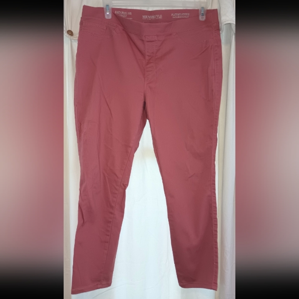 Sound Style By Beau Dawson Coral Pink Lucy Pull On Ankle Jeans Jeggings XL